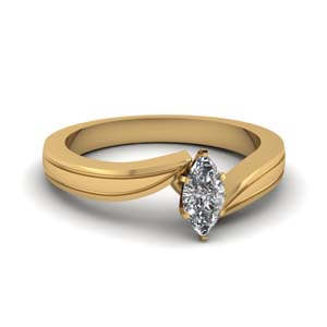 Marquise Shaped Solitaire Ring