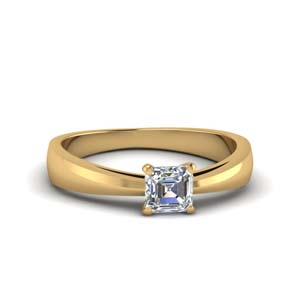 Asscher Cut Diamond Solitaire Rings