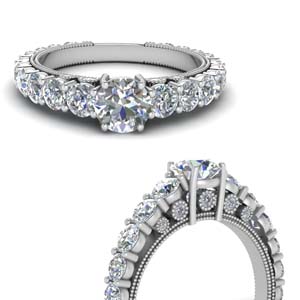 Shared Prong Diamond Graduated Ring