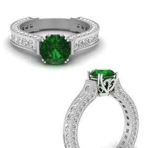 Platinum Milgrain Engagement Ring