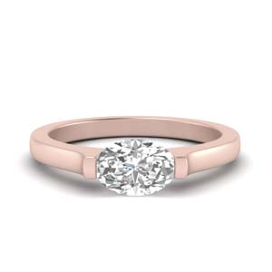 Half Bezel Oval Solitaire Ring