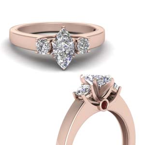 3 Stone Trellis Diamond Ring