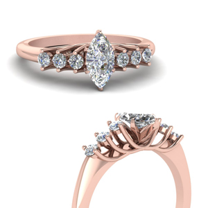Marquise Shaped Petite Engagement Rings