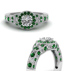 Vintage Trillion Emerald Ring