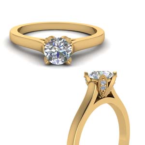 Cathedral Diamond Prong Ring