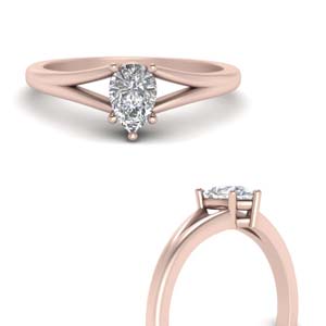 Pear Solitaire Lab Diamond Rings