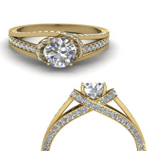 Criss Cross Halo Diamond Ring