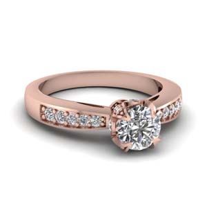 Vintage Pave Wrap Round Diamond Engagement Ring In 18K Rose Gold ...