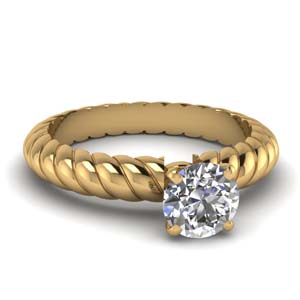 Rope Design Solitaire Ring