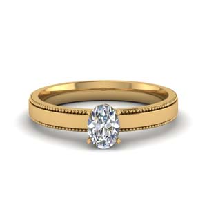0.5 carat diamond milgrain oval shaped solitaire engagement ring in FDENR8985OVR NL YG.jpg