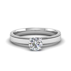 0.5 carat diamond milgrain round cut solitaire engagement ring in FDENR8985ROR NL WG.jpg