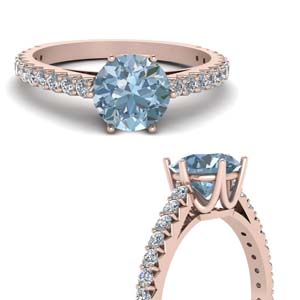 Crown Aquamarine Gemstone Ring