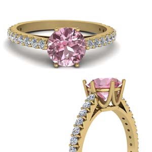 Crown Pink Morganite Gemstone Ring
