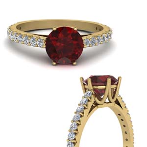 High Set Ruby Engagement Ring