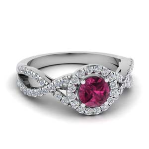 Details about   14k White Gold Fn 1 Carat Round Cut Pink Sapphire Solitaire Halo Engagement Ring 