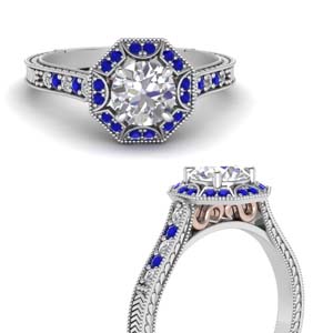Antique Two Tone Moissanite Ring