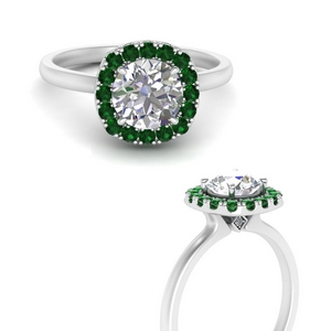 Details about   Round 1Ct Green Emerald Moissanite Pave Halo Ring Women Jewelry Size 6 7 8 9