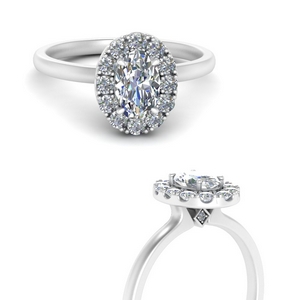 Oval Diamond Halo Engagement Rings