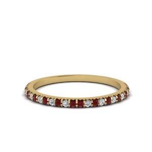 Thin Stackable Ring With Ruby