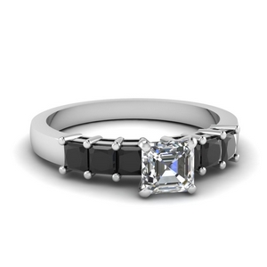 7 Stone Asscher Cut Wedding Ring