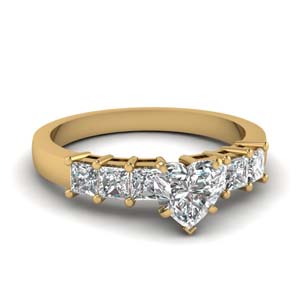 7 Stone Heart Diamond Ring