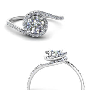 Twisted Diamond Engagement Ring