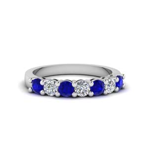 sapphire bands white gold