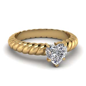 Simple Heart Diamond Solitaire Rings
