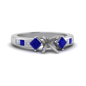 Square Accent Sapphire Ring Setting