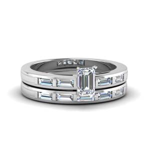 Emerald Cut Diamond Ring Set