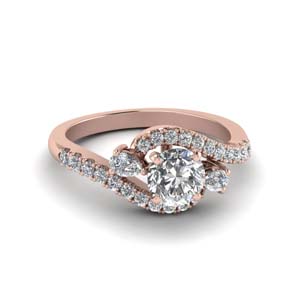 Swirl Halo Simple Diamond Ring