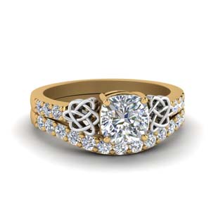 Celtic Moissanite Bridal Ring Set
