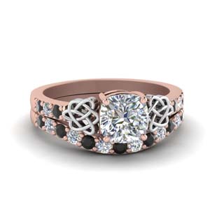 celtic cushion cut wedding ring set with black diamond in FDENS2255B1CUGBLACK NL RG.jpg