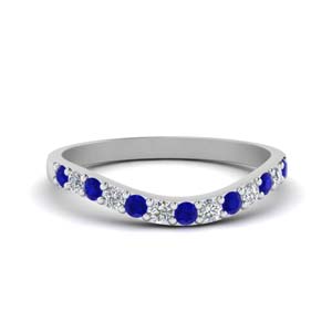 Curved Sapphire Band For Women