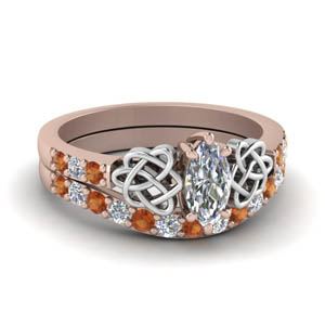 celtic marquise cut diamond wedding ring set with orange sapphire in FDENS2255B1MQGSAOR NL RG.jpg