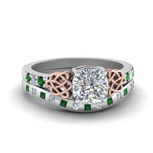 Celtic Lab Diamond Ring And Matching Band