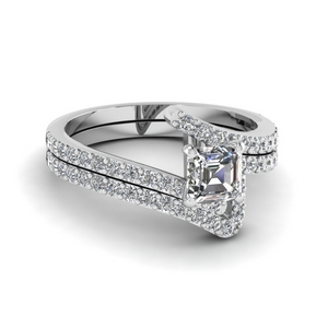 Asscher Diamond Bridal Ring Set