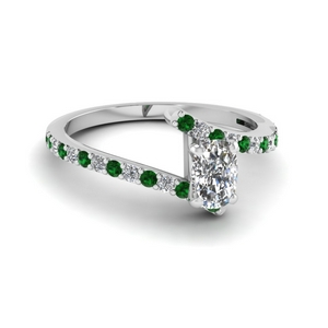 Platinum Emerald Petite Rings