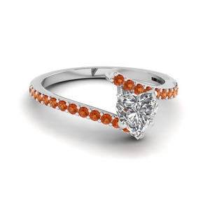 Orange Sapphire Bypass Ring