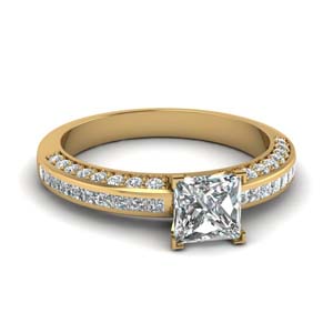Princess Cut Diamond Side Stone Rings