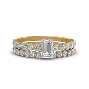 Emerald Cut Wedding Ring Set
