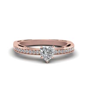 Side Stone Heart Shaped Engagement Rings