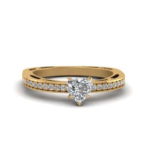 Heart Engagement Ring With Accents