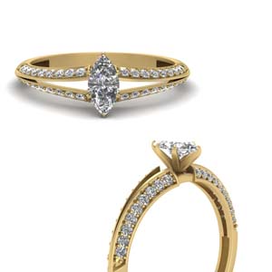 Marquise Split Shank Diamond Rings