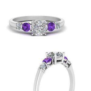 Purple Topaz Side Stone Rings