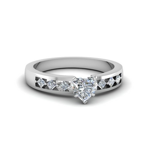 Heart Solitaire Rings With Accents