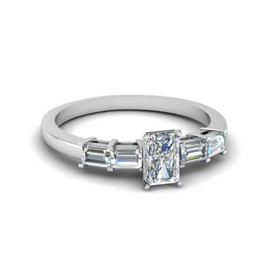 Radiant Cut Baguette Diamond Ring