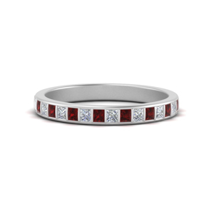 Women Wedding Band With Ruby