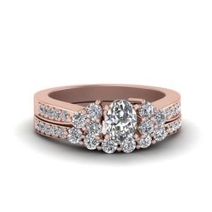 Oval Diamond Wedding Ring Sets