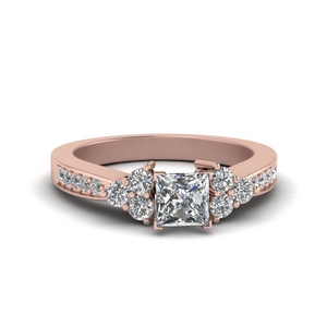 Princess Cut Lab Diamond Petite Engagement Rings